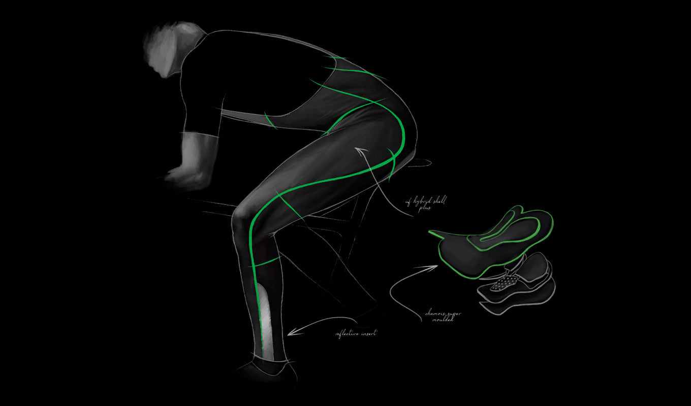 Q36.5 Dottore Hybrid Culote Largo Negro