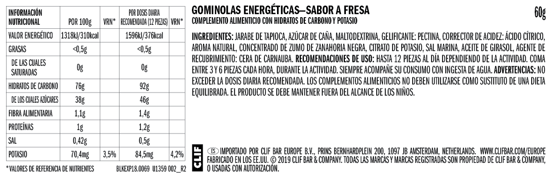 CLIFBAR Bloks Energy Chews Fresa